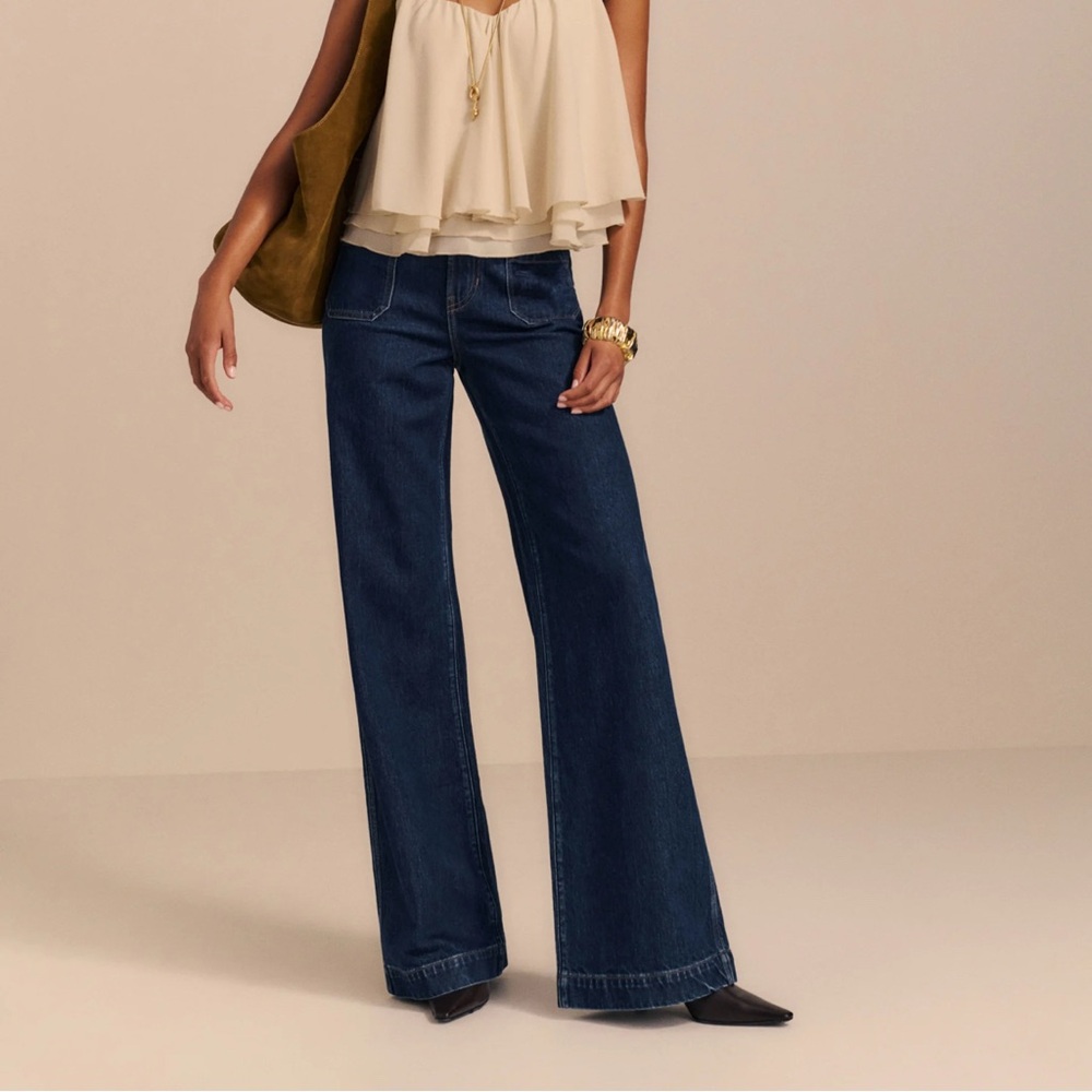 Reformation Cary Stretch High Rise Slouchy Wide Leg Jeans